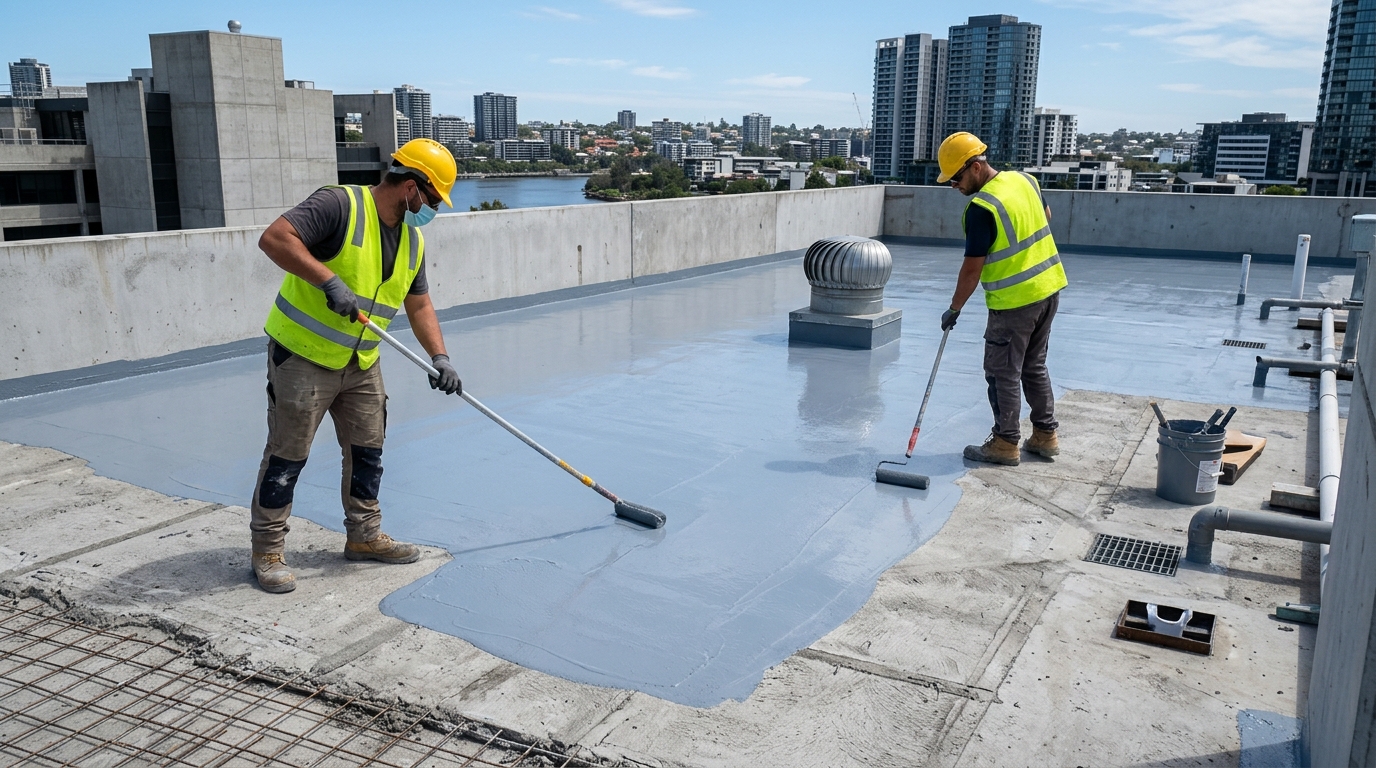 Terrace Elastomeric Liquid Membrane Waterproofing Application